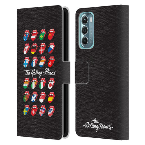 The Rolling Stones Licks Collection Flag Poster Leather Book Wallet Case Cover For Motorola Moto G Stylus 5G (2022)