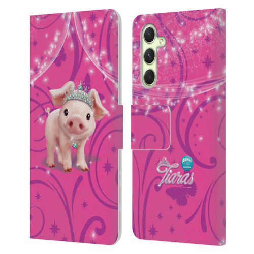 Animal Club International Pet Royalties Pig Leather Book Wallet Case Cover For Samsung Galaxy A54 5G