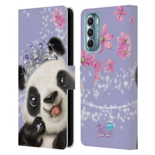 Animal Club International Royal Faces Panda Leather Book Wallet Case Cover For Motorola Moto G Stylus 5G (2022)