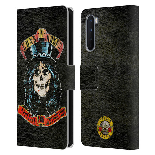 Guns N' Roses Vintage Slash Leather Book Wallet Case Cover For OnePlus Nord 5G