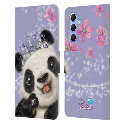 Animal Club International Royal Faces Panda Leather Book Wallet Case Cover For Samsung Galaxy A34 5G