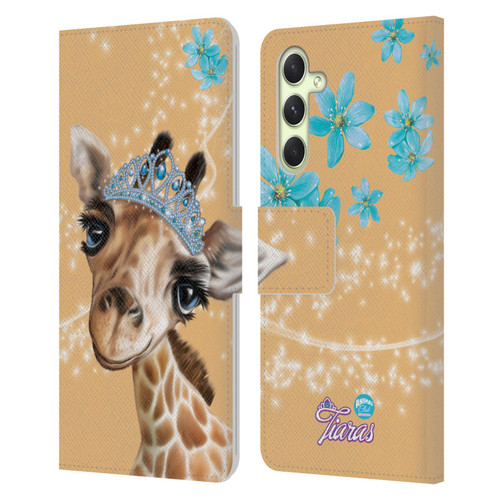 Animal Club International Royal Faces Giraffe Leather Book Wallet Case Cover For Samsung Galaxy A54 5G