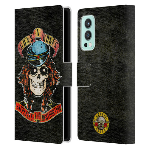 Guns N' Roses Vintage Rose Leather Book Wallet Case Cover For OnePlus Nord 2 5G