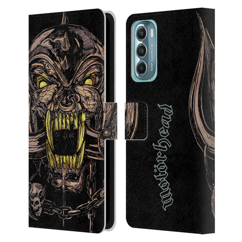 Motorhead Graphics Snaggletooth Leather Book Wallet Case Cover For Motorola Moto G Stylus 5G (2022)