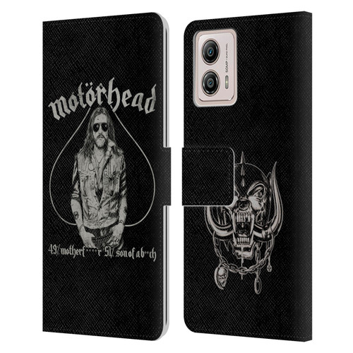 Motorhead Graphics Ace Of Spades Lemmy Leather Book Wallet Case Cover For Motorola Moto G53 5G