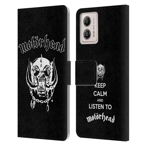 Motorhead Graphics Classic Logo Leather Book Wallet Case Cover For Motorola Moto G53 5G