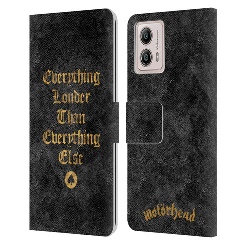 Motorhead Key Art Everything Louder Leather Book Wallet Case Cover For Motorola Moto G53 5G