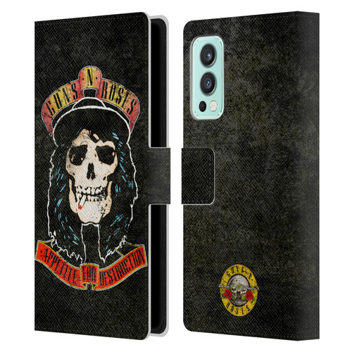 Guns N' Roses Vintage Stradlin Leather Book Wallet Case Cover For OnePlus Nord 2 5G