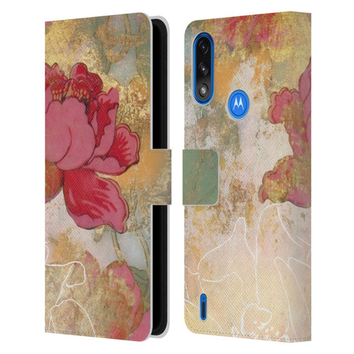 Aimee Stewart Smokey Floral Midsummer Leather Book Wallet Case Cover For Motorola Moto E7 Power / Moto E7i Power