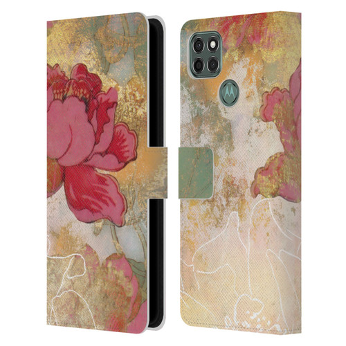 Aimee Stewart Smokey Floral Midsummer Leather Book Wallet Case Cover For Motorola Moto G9 Power