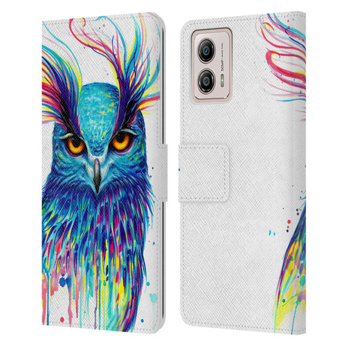 Pixie Cold Animals Into The Blue Leather Book Wallet Case Cover For Motorola Moto G53 5G