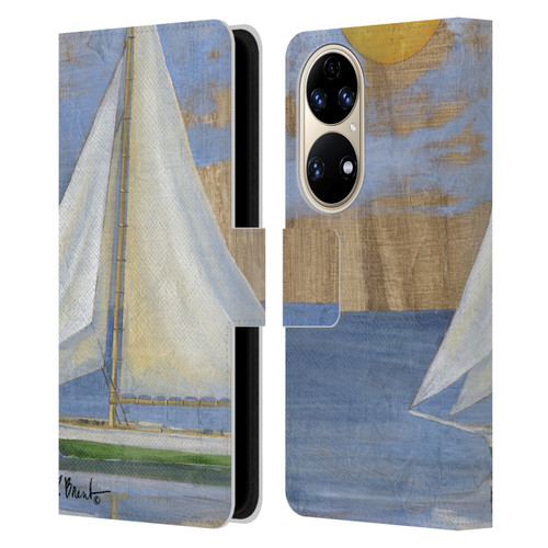 Paul Brent Ocean Serene Sailboat Leather Book Wallet Case Cover For Huawei P50