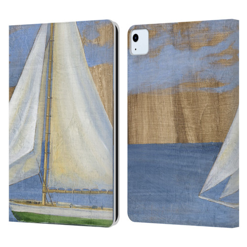Paul Brent Ocean Serene Sailboat Leather Book Wallet Case Cover For Apple iPad Air 11 2020/2022/2024