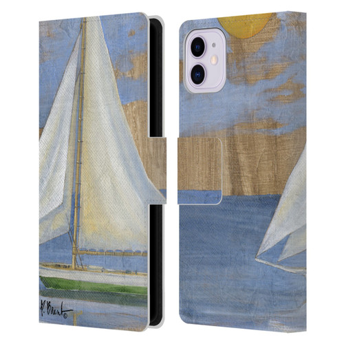 Paul Brent Ocean Serene Sailboat Leather Book Wallet Case Cover For Apple iPhone 11