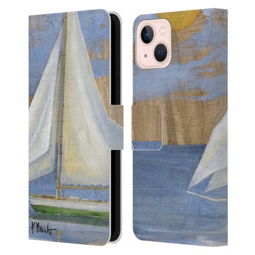 Paul Brent Ocean Serene Sailboat Leather Book Wallet Case Cover For Apple iPhone 13