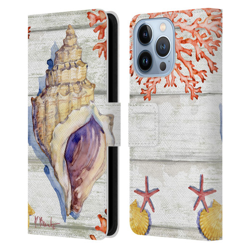 Paul Brent Ocean Bahia Shells Leather Book Wallet Case Cover For Apple iPhone 13 Pro