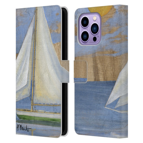 Paul Brent Ocean Serene Sailboat Leather Book Wallet Case Cover For Apple iPhone 14 Pro Max