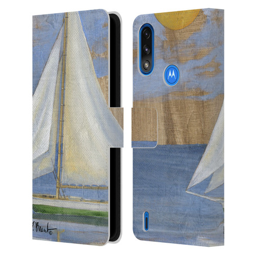 Paul Brent Ocean Serene Sailboat Leather Book Wallet Case Cover For Motorola Moto E7 Power / Moto E7i Power