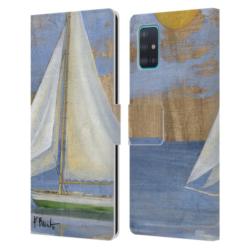 Paul Brent Ocean Serene Sailboat Leather Book Wallet Case Cover For Samsung Galaxy A51 (2019)