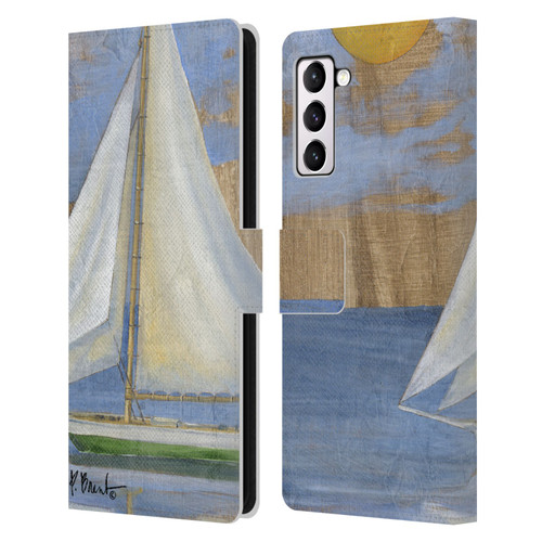 Paul Brent Ocean Serene Sailboat Leather Book Wallet Case Cover For Samsung Galaxy S21+ 5G