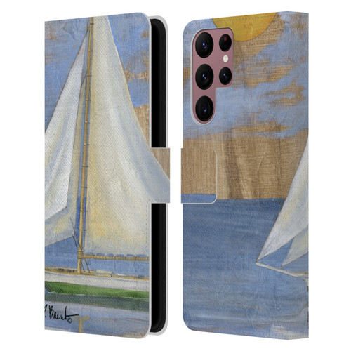 Paul Brent Ocean Serene Sailboat Leather Book Wallet Case Cover For Samsung Galaxy S22 Ultra 5G
