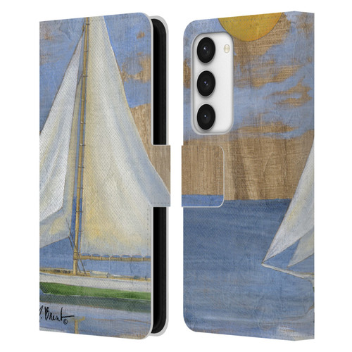 Paul Brent Ocean Serene Sailboat Leather Book Wallet Case Cover For Samsung Galaxy S23 5G