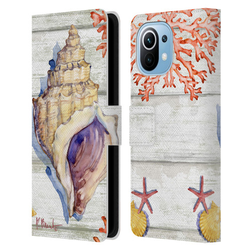 Paul Brent Ocean Bahia Shells Leather Book Wallet Case Cover For Xiaomi Mi 11