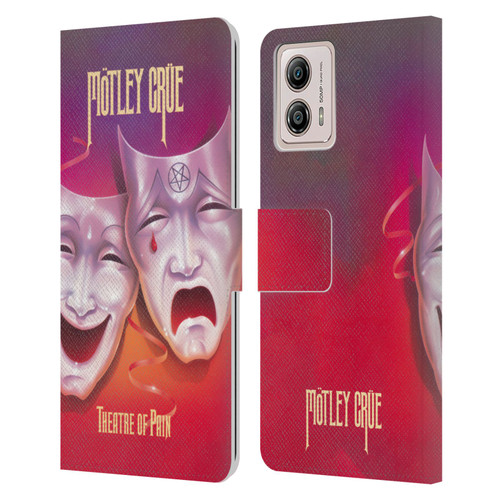 Motley Crue Albums Theater Of Pain Leather Book Wallet Case Cover For Motorola Moto G53 5G