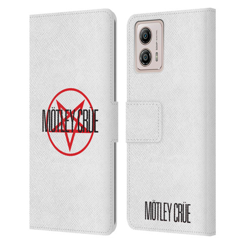 Motley Crue Logos Pentagram Leather Book Wallet Case Cover For Motorola Moto G53 5G