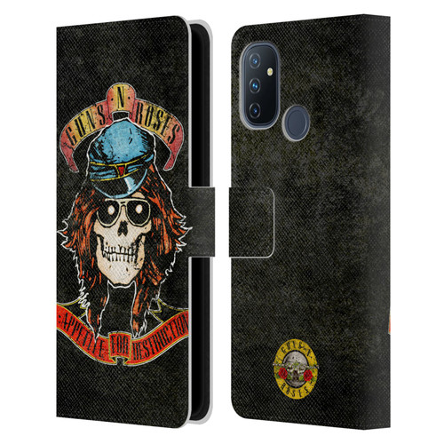 Guns N' Roses Vintage Rose Leather Book Wallet Case Cover For OnePlus Nord N100