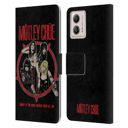 Motley Crue Tours SATD Leather Book Wallet Case Cover For Motorola Moto G53 5G