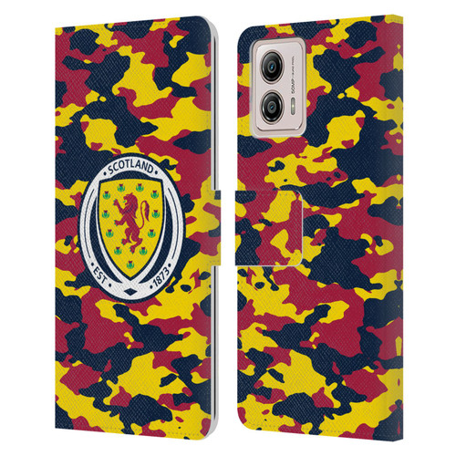 Scotland National Football Team Logo 2 Camouflage Leather Book Wallet Case Cover For Motorola Moto G53 5G