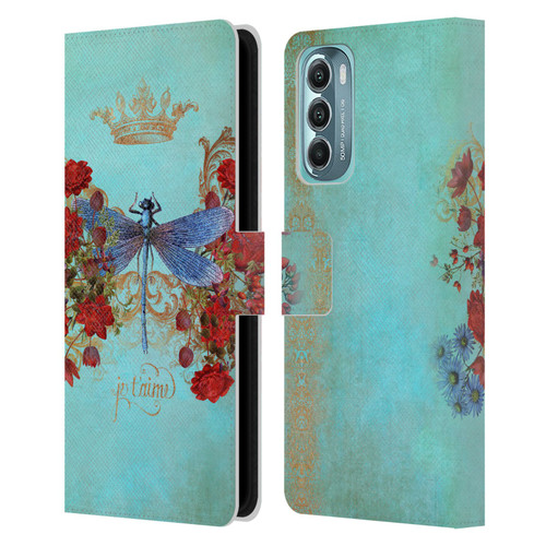 Jena DellaGrottaglia Insects Dragonfly Garden Leather Book Wallet Case Cover For Motorola Moto G Stylus 5G (2022)