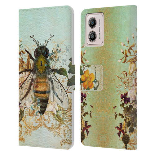 Jena DellaGrottaglia Insects Bee Garden Leather Book Wallet Case Cover For Motorola Moto G53 5G