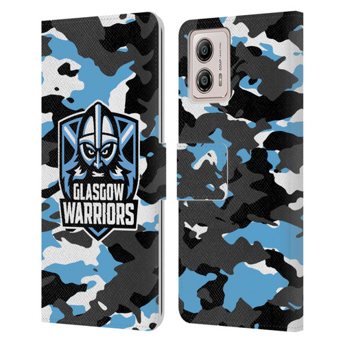 Glasgow Warriors Logo 2 Camouflage Leather Book Wallet Case Cover For Motorola Moto G53 5G