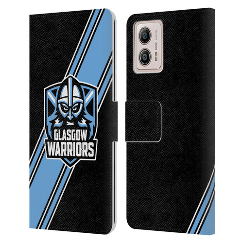 Glasgow Warriors Logo 2 Diagonal Stripes Leather Book Wallet Case Cover For Motorola Moto G53 5G