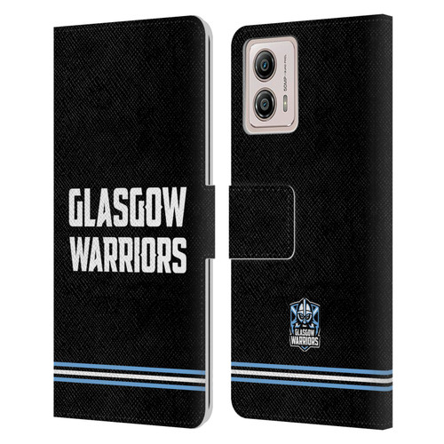 Glasgow Warriors Logo Text Type Black Leather Book Wallet Case Cover For Motorola Moto G53 5G