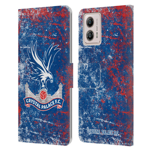 Crystal Palace FC Crest Distressed Leather Book Wallet Case Cover For Motorola Moto G53 5G
