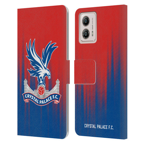 Crystal Palace FC Crest Halftone Leather Book Wallet Case Cover For Motorola Moto G53 5G