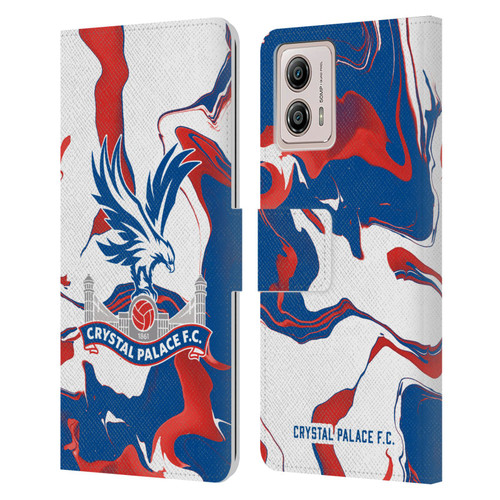 Crystal Palace FC Crest Marble Leather Book Wallet Case Cover For Motorola Moto G53 5G