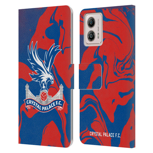 Crystal Palace FC Crest Red And Blue Marble Leather Book Wallet Case Cover For Motorola Moto G53 5G