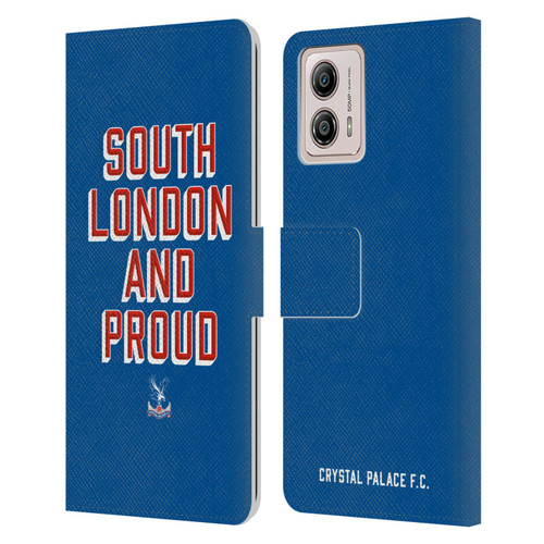 Crystal Palace FC Crest South London And Proud Leather Book Wallet Case Cover For Motorola Moto G53 5G