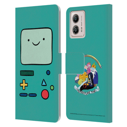 Adventure Time Graphics BMO Leather Book Wallet Case Cover For Motorola Moto G53 5G