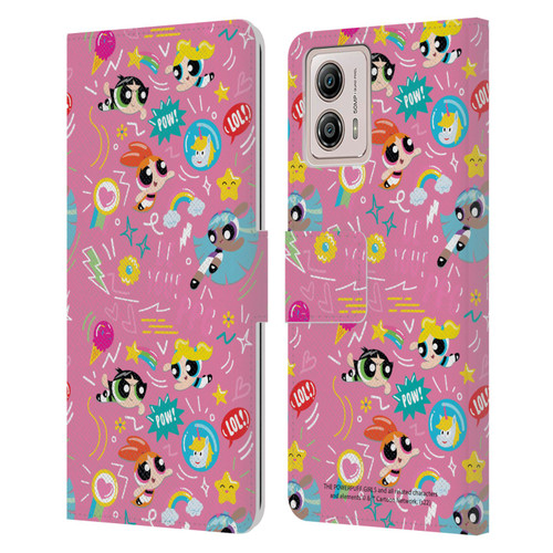 The Powerpuff Girls Graphics Icons Leather Book Wallet Case Cover For Motorola Moto G53 5G