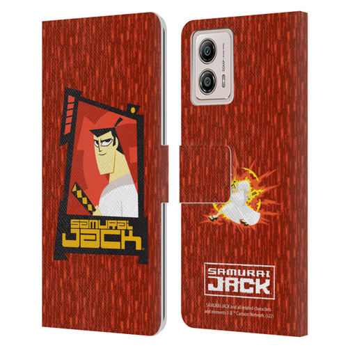 Samurai Jack Graphics Character Art 2 Leather Book Wallet Case Cover For Motorola Moto G53 5G