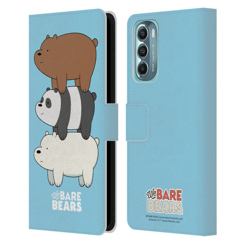 We Bare Bears Character Art Group 3 Leather Book Wallet Case Cover For Motorola Moto G Stylus 5G (2022)