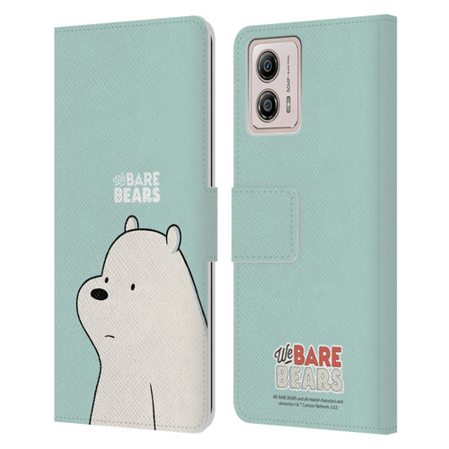 We Bare Bears Character Art Ice Bear Leather Book Wallet Case Cover For Motorola Moto G53 5G