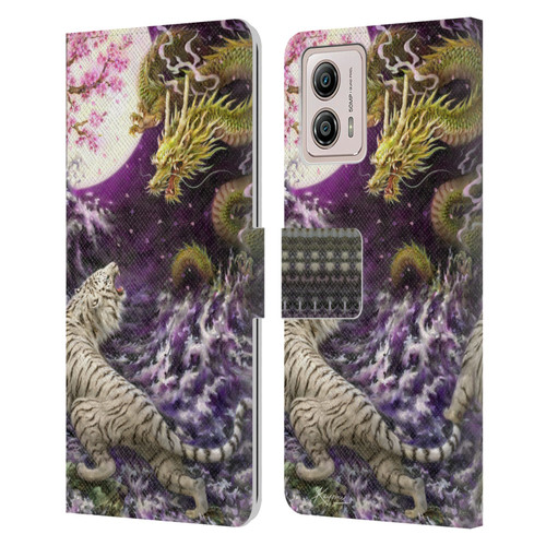 Kayomi Harai Animals And Fantasy Asian Tiger & Dragon Leather Book Wallet Case Cover For Motorola Moto G53 5G
