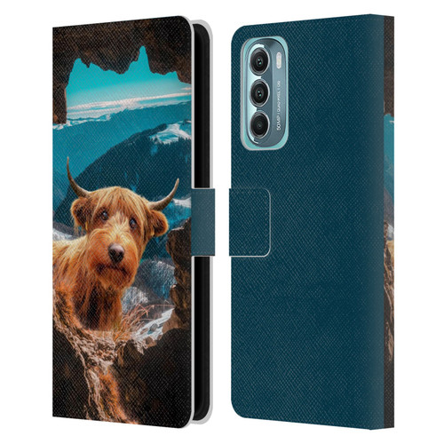 Pixelmated Animals Surreal Wildlife Cowpup Leather Book Wallet Case Cover For Motorola Moto G Stylus 5G (2022)