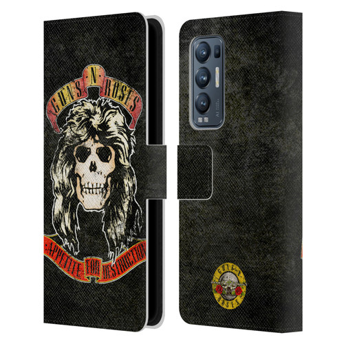 Guns N' Roses Vintage Adler Leather Book Wallet Case Cover For OPPO Find X3 Neo / Reno5 Pro+ 5G